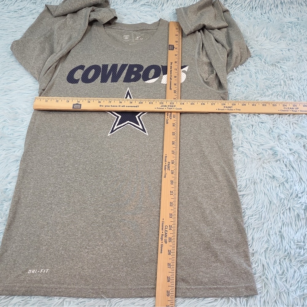 Nike Dallas Cowboys Long Sleeve Shirt Gray Dri-FIT Graphic Tee NFL Football - Picture 3 of 10